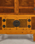 Chinese elm and burl wood cabinet surface detail