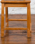 Chinese Qing Dynasty 19th Century Elmwood Chair with Character Carved Medallion