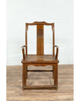 Pair of Elmwood Scholar Armchairs with Rattan Seats, SKU , image 11
