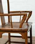 Pair of Elmwood Scholar Armchairs with Rattan Seats, SKU , image 14