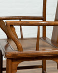 Pair of Elmwood Scholar Armchairs with Rattan Seats, SKU , image 18