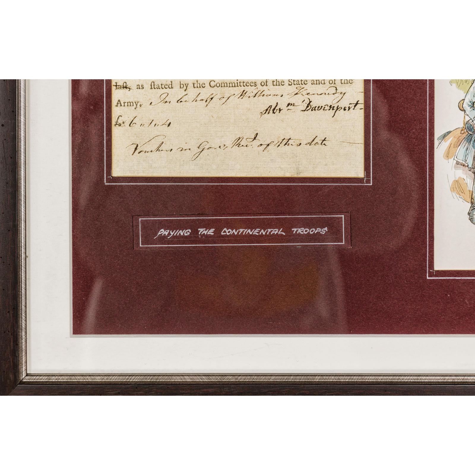 Framed 1780s Revolutionary War Bond, State of Connecticut
