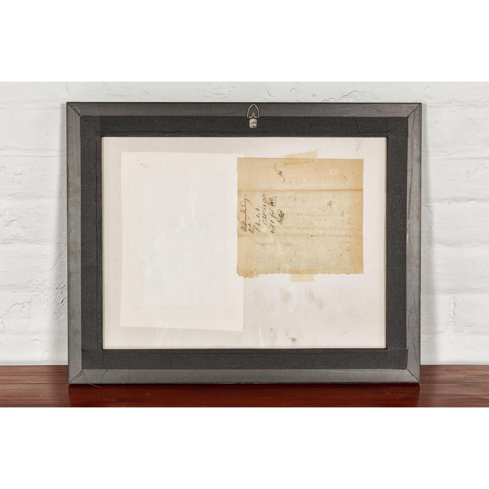 Framed 1780s Revolutionary War Bond, State of Connecticut