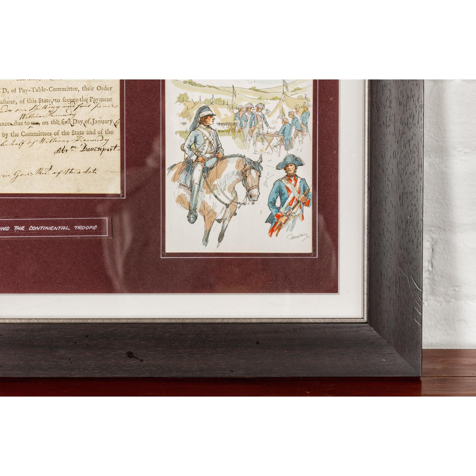 Framed 1780s Revolutionary War Bond, State of Connecticut