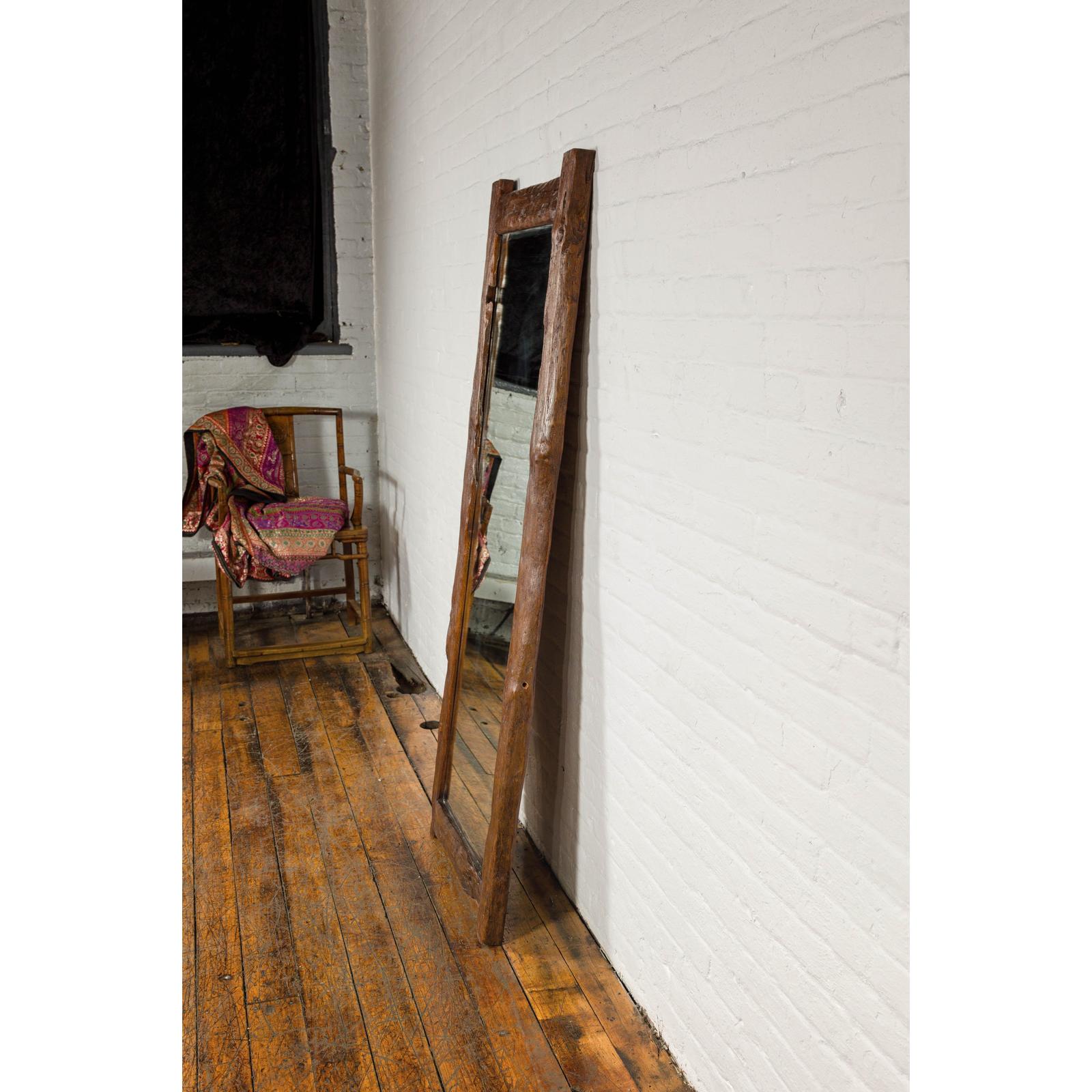 Antique Country Style Driftwood Made into Full Length Mirror, Rustic Character