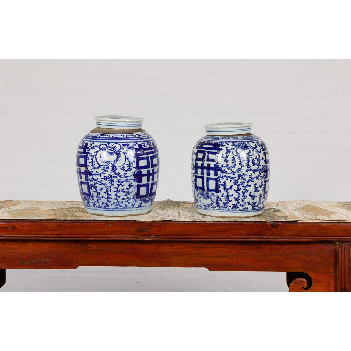 Near Pair of Porcelain Blue and White Ginger Jars-16. Asian & Chinese Furniture, Art, Antiques, Vintage Home Décor for sale at FEA Home
