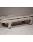 Vintage Low Whitewash Teak Wood Coffee table with Oval Top-11. Asian & Chinese Furniture, Art, Antiques, Vintage Home Décor for sale at FEA Home