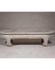 Vintage Low Whitewash Teak Wood Coffee table with Oval Top-4. Asian & Chinese Furniture, Art, Antiques, Vintage Home Décor for sale at FEA Home