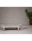 Vintage Low Whitewash Teak Wood Coffee table with Oval Top-2. Asian & Chinese Furniture, Art, Antiques, Vintage Home Décor for sale at FEA Home