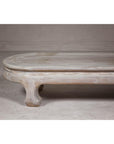 Vintage Low Whitewash Teak Wood Coffee table with Oval Top-5. Asian & Chinese Furniture, Art, Antiques, Vintage Home Décor for sale at FEA Home