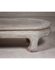 Vintage Low Whitewash Teak Wood Coffee table with Oval Top-6. Asian & Chinese Furniture, Art, Antiques, Vintage Home Décor for sale at FEA Home