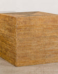 Large Vintage Woven Rattan Storage Box with Removable Lid, top detail