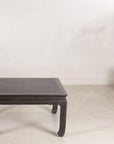 Chinese hardwood and dark stone coffee table front view