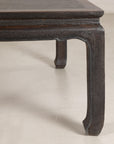 Chinese hardwood and dark stone coffee table top view