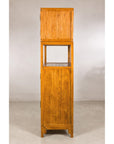 Left side profile of the tall Chinese cabinet