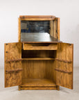 1970s American Drexel Woodbriar Pecan Dry Bar Cabinet, construction detail