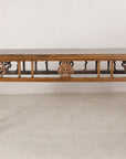 Alternate front view of the long console table and pierced apron