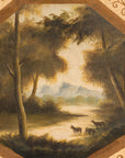 Vintage Chinese Three-Panel Painted Leather Screen, additional gallery view 17