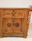 Late-19th-Century Chinese Carved Wood Altar Cabinet, alternate angle