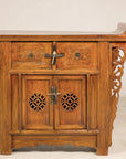 Late-19th-Century Chinese Carved Wood Altar Cabinet, surface detail