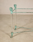 Vintage Empire-Style Bronze and Lucite Console Table Base, surface detail