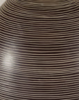 Large Brown-and-Cream Linear-Decorated Artisan Ceramic Vase, additional gallery view 11