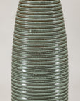 Tall Green-Glazed Artisan Ceramic Vase with Ribbed Body, additional gallery view 13