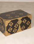 Black lacquered storage chest, three-quarter right view