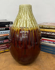 Amber Brown Vase with Cream and Gold Drip Glaze Finish, SKU , image 2