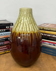Amber Brown Vase with Cream and Gold Drip Glaze Finish, SKU , image 5
