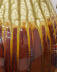 Amber Brown Vase with Cream and Gold Drip Glaze Finish, SKU , image 6
