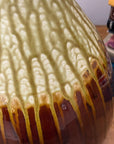 Amber Brown Vase with Cream and Gold Drip Glaze Finish, SKU , image 8