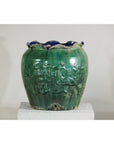 Antique Annamese Green-Glazed Planter with Scalloped Rim and Phoenix Motif-10. Asian & Chinese Furniture, Art, Antiques, Vintage Home Décor for sale at FEA Home