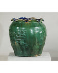 Antique Annamese Green-Glazed Planter with Scalloped Rim and Phoenix Motif-11. Asian & Chinese Furniture, Art, Antiques, Vintage Home Décor for sale at FEA Home