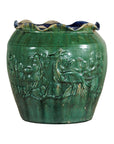 Antique Annamese Green-Glazed Planter with Scalloped Rim and Phoenix Motif-15. Asian & Chinese Furniture, Art, Antiques, Vintage Home Décor for sale at FEA Home