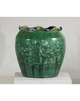 Antique Annamese Green-Glazed Planter with Scalloped Rim and Phoenix Motif-3. Asian & Chinese Furniture, Art, Antiques, Vintage Home Décor for sale at FEA Home
