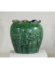 Antique Annamese Green-Glazed Planter with Scalloped Rim and Phoenix Motif-4. Asian & Chinese Furniture, Art, Antiques, Vintage Home Décor for sale at FEA Home