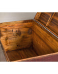 Antique Blanket Chest with Reddish-Brown Lacquer Finish