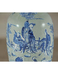 Antique Blue and White Vase with Soft Green Ground and Figural Scene-13. Asian & Chinese Furniture, Art, Antiques, Vintage Home Décor for sale at FEA Home