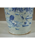 Antique Blue and White Vase with Soft Green Ground and Figural Scene-14. Asian & Chinese Furniture, Art, Antiques, Vintage Home Décor for sale at FEA Home