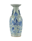 Antique Blue and White Vase with Soft Green Ground and Figural Scene-19. Asian & Chinese Furniture, Art, Antiques, Vintage Home Décor for sale at FEA Home