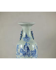 Antique Blue and White Vase with Soft Green Ground and Figural Scene-3. Asian & Chinese Furniture, Art, Antiques, Vintage Home Décor for sale at FEA Home