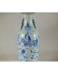 Antique Blue and White Vase with Soft Green Ground and Figural Scene-4. Asian & Chinese Furniture, Art, Antiques, Vintage Home Décor for sale at FEA Home