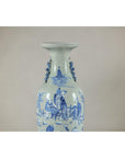 Antique Blue and White Vase with Soft Green Ground and Figural Scene-6. Asian & Chinese Furniture, Art, Antiques, Vintage Home Décor for sale at FEA Home