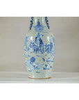 Antique Blue and White Vase with Soft Green Ground and Figural Scene-7. Asian & Chinese Furniture, Art, Antiques, Vintage Home Décor for sale at FEA Home