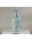 Antique Blue and White Vase with Soft Green Ground and Figural Scene-8. Asian & Chinese Furniture, Art, Antiques, Vintage Home Décor for sale at FEA Home