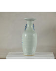 Antique Blue and White Vase with Soft Green Ground and Figural Scene-9. Asian & Chinese Furniture, Art, Antiques, Vintage Home Décor for sale at FEA Home
