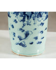 Antique Chinese Blue & White Vase with Scenes and Celadon Glaze