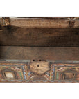Antique Painted Chest with Hinged Lid, Traces of Original Mirrors-13. Asian & Chinese Furniture, Art, Antiques, Vintage Home Décor for sale at FEA Home