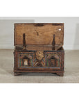 Antique Painted Chest with Hinged Lid, Traces of Original Mirrors-14. Asian & Chinese Furniture, Art, Antiques, Vintage Home Décor for sale at FEA Home